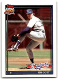 1991 Topps Baseball Card Jim Gott Los Angeles Dodgers #606