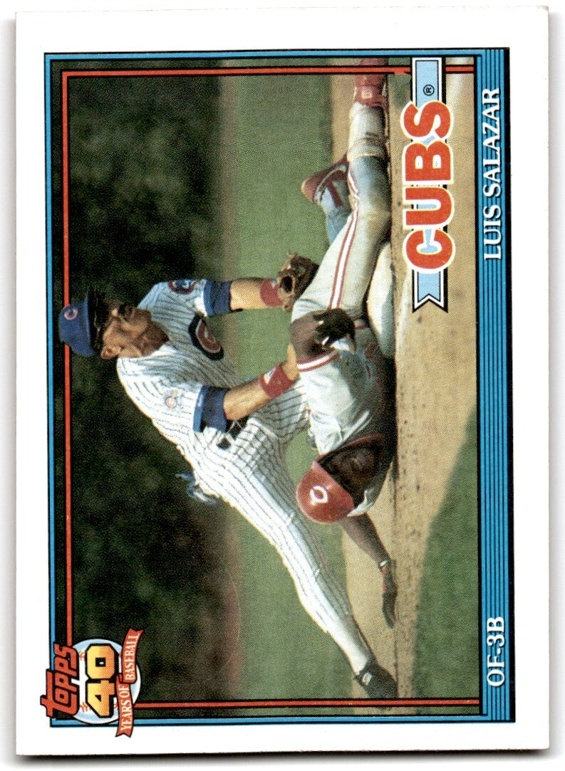 1991 Topps Baseball Card Luis Salazar Chicago Cubs #614