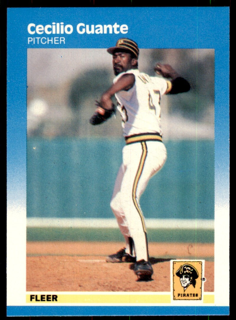 1987 Fleer Glossy Cecilio Guante . Pittsburgh Pirates #610