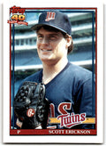 1991 Topps Baseball Card Scott Erickson Rookie Minnesota Twins #234