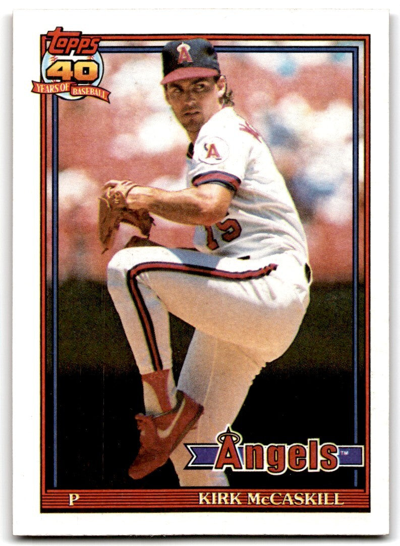 1991 Topps Baseball Card Kirk McCaskill California Angels #532
