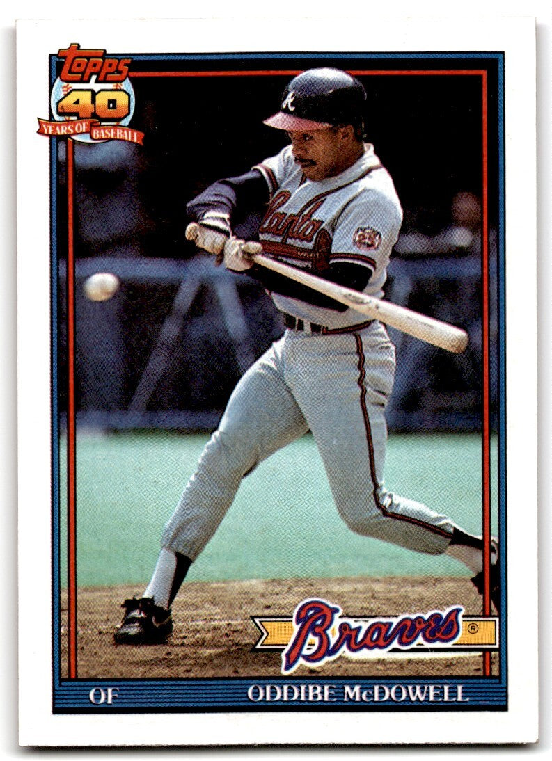 1991 Topps Baseball Card Oddibe McDowell Atlanta Braves #533
