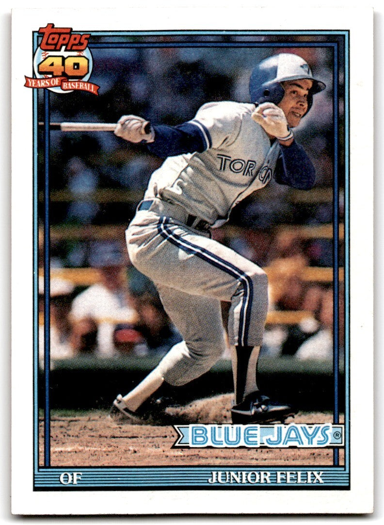 1991 Topps Baseball Card Junior Felix Toronto Blue Jays #543