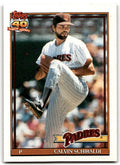 1991 Topps Baseball Card Calvin Schiraldi San Diego Padres #424