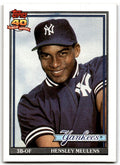 1991 Topps Baseball Card Hensley Meulens New York Yankees #259
