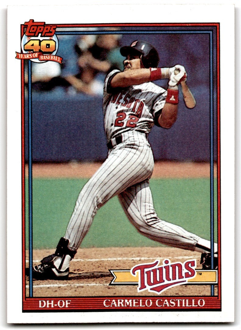 1991 Topps Baseball Card Carmelo Castillo Minnesota Twins #266