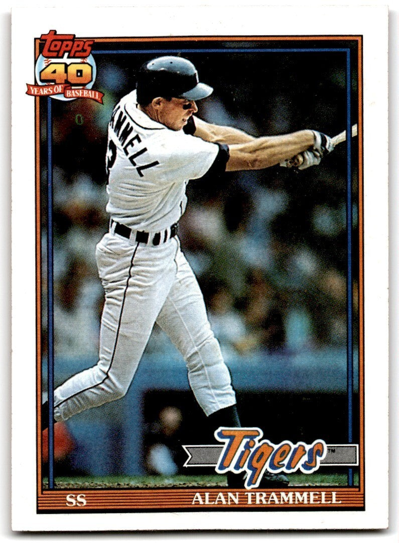 1991 Topps Baseball Card Alan Trammell Detroit Tigers #275