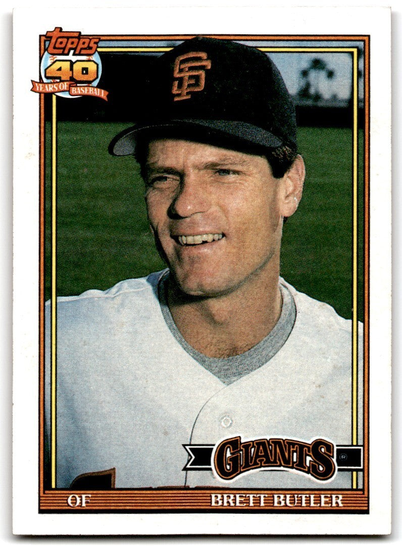 1991 Topps Baseball Card Brett Butler San Francisco Giants #325
