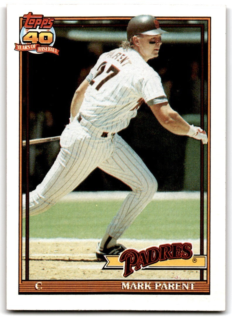 1991 Topps Baseball Card Mark Parent San Diego Padres #358