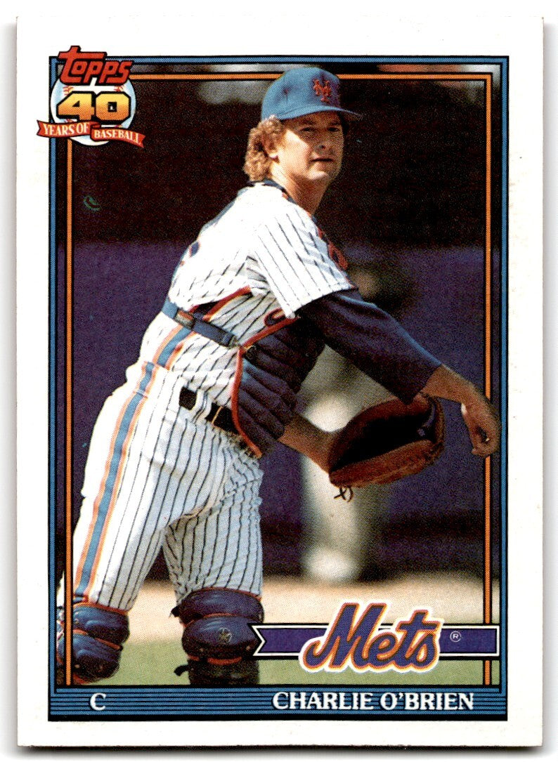 1991 Topps Baseball Card Charlie O'Brien New York Mets #442