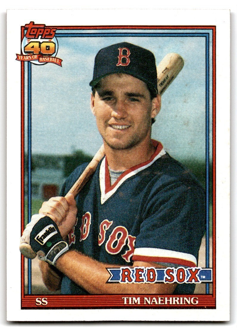 1991 Topps Baseball Card Tim Naehring Rookie Boston Red Sox #702