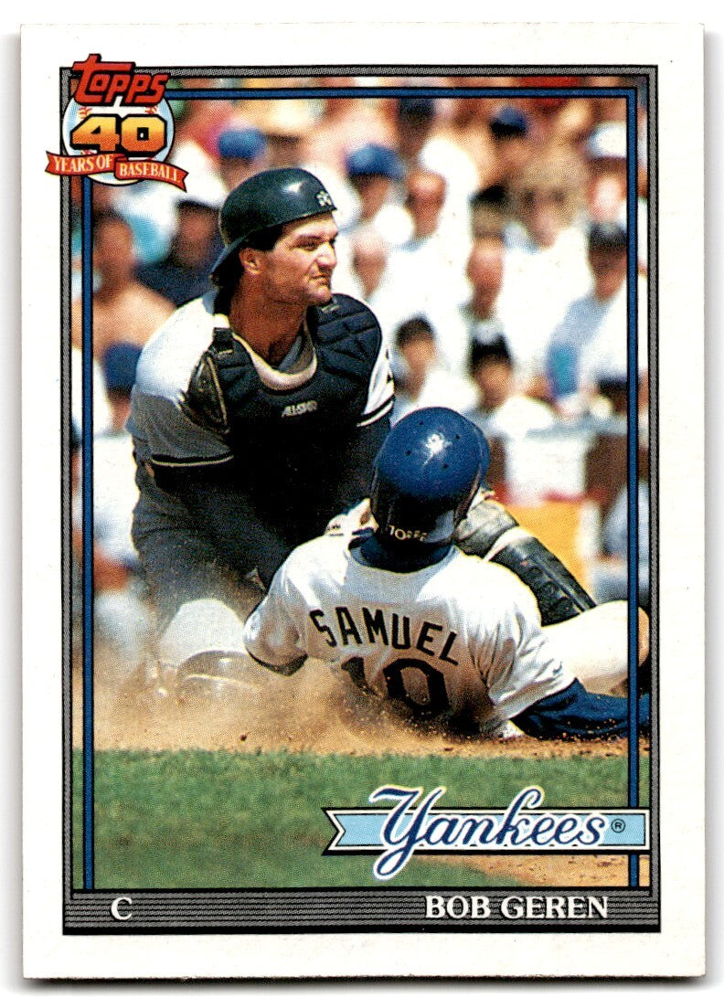 1991 Topps Baseball Card Bob Geren New York Yankees #716