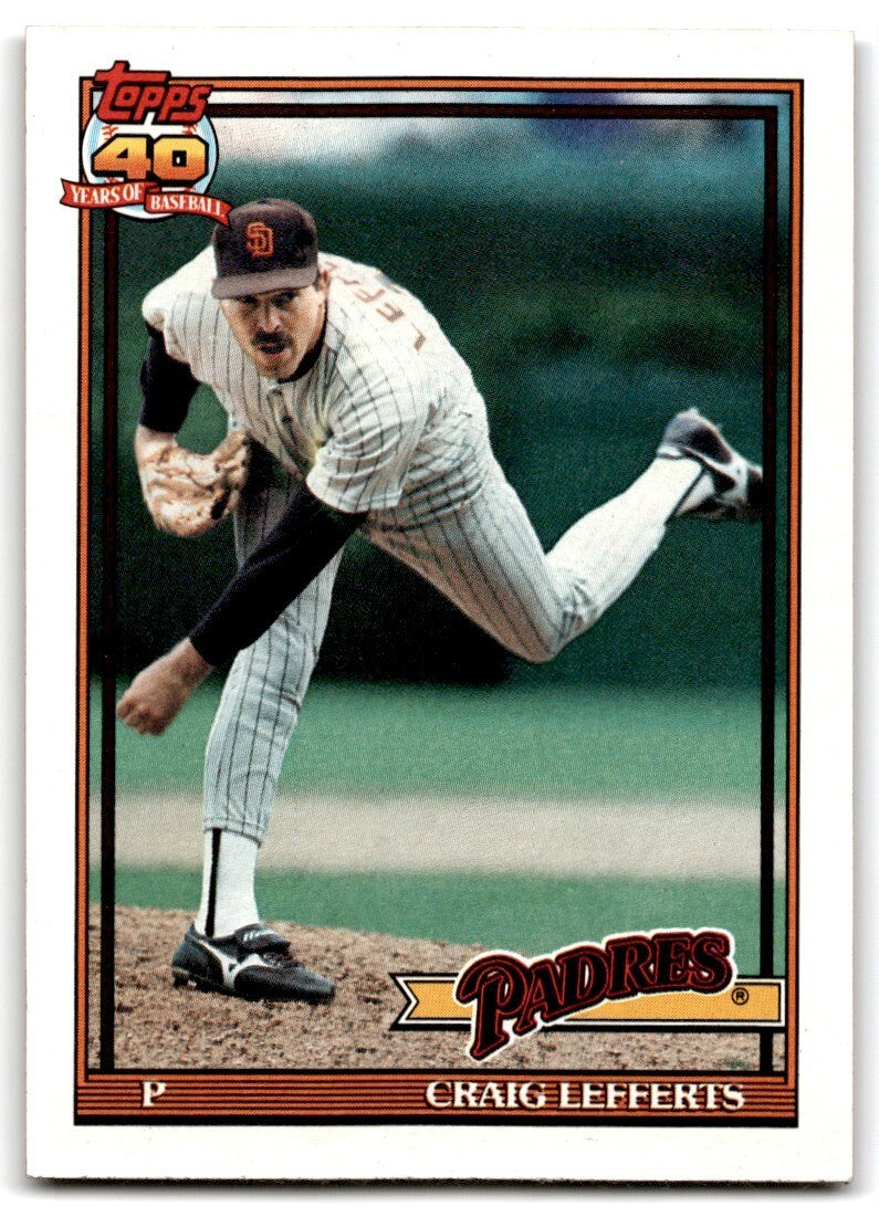 1991 Topps Baseball Card Craig Lefferts San Diego Padres #448