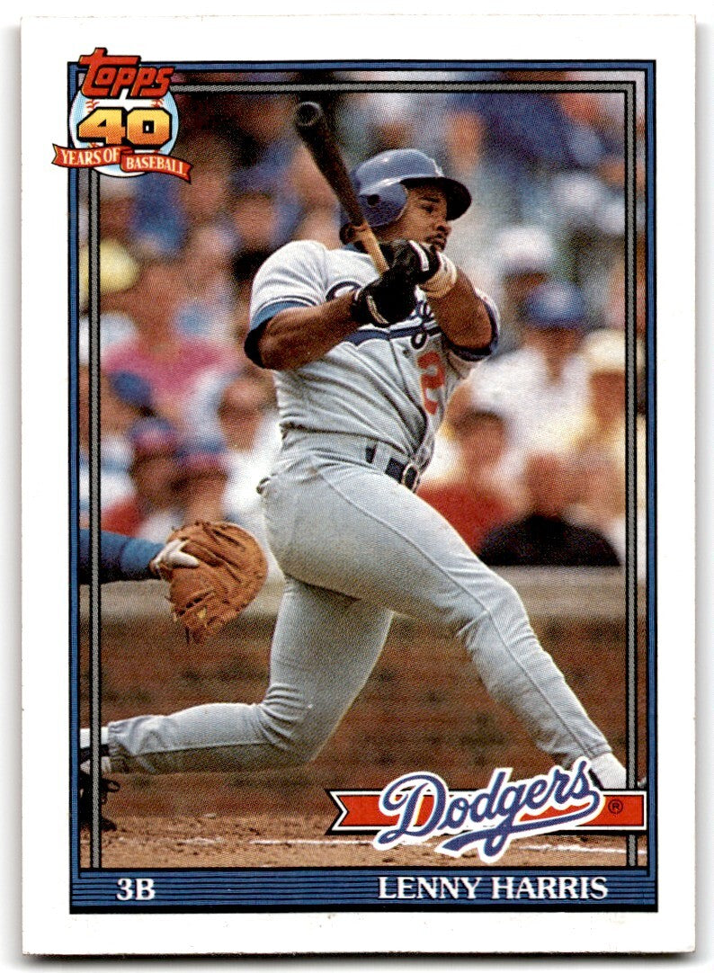 1991 Topps Baseball Card Lenny Harris Los Angeles Dodgers #453