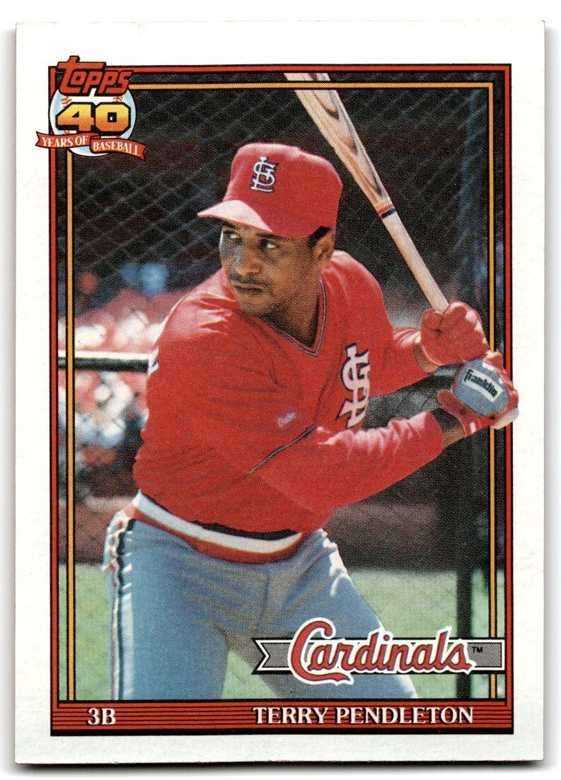 1991 Topps Baseball Card Terry Pendleton St. Louis Cardinals #485