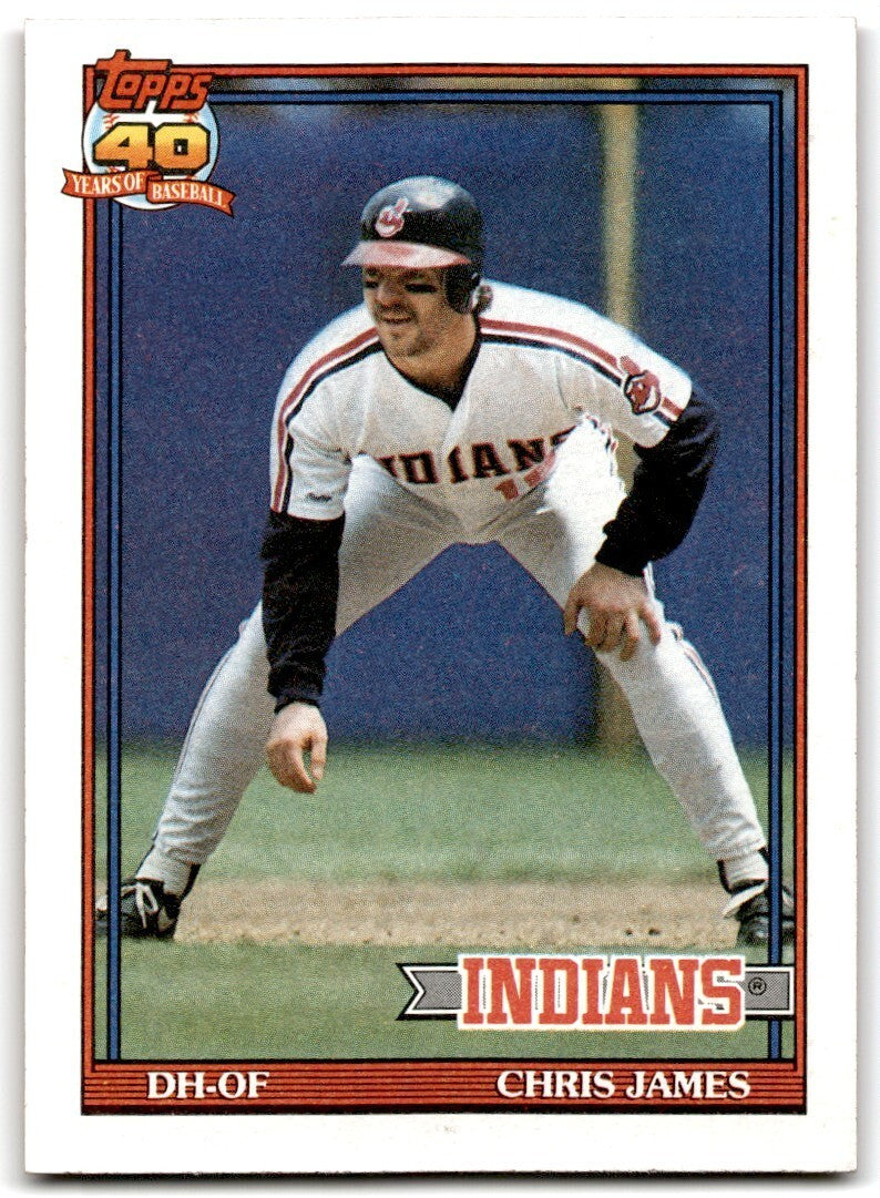 1991 Topps Baseball Card Chris James Cleveland Indians #494