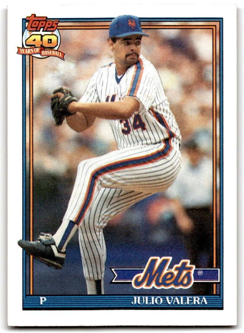 1991 Topps Baseball Card Julio Valera New York Mets #504