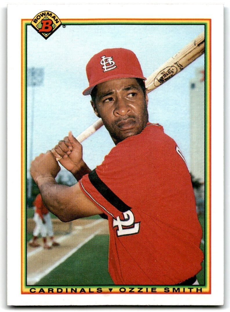 1990 Bowman Baseball Card Ozzie Smith St. Louis Cardinals #195