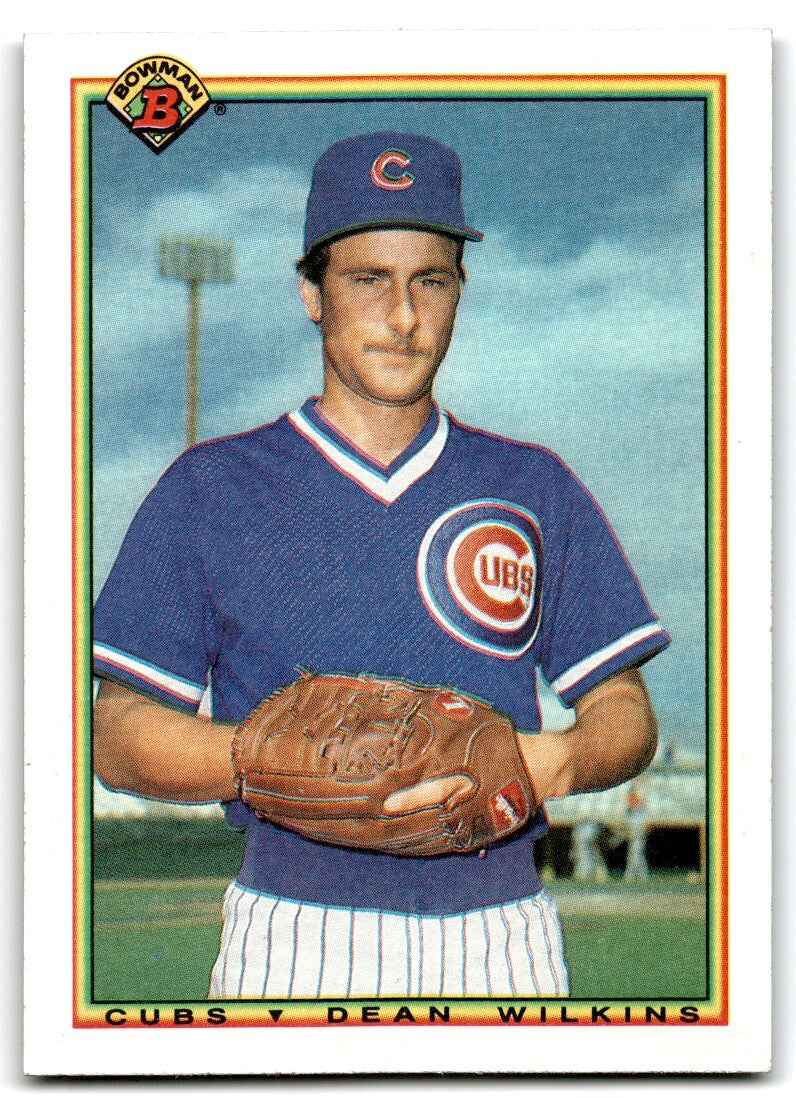 1990 Bowman Baseball Card Dean Wilkins Rookie Chicago Cubs #26
