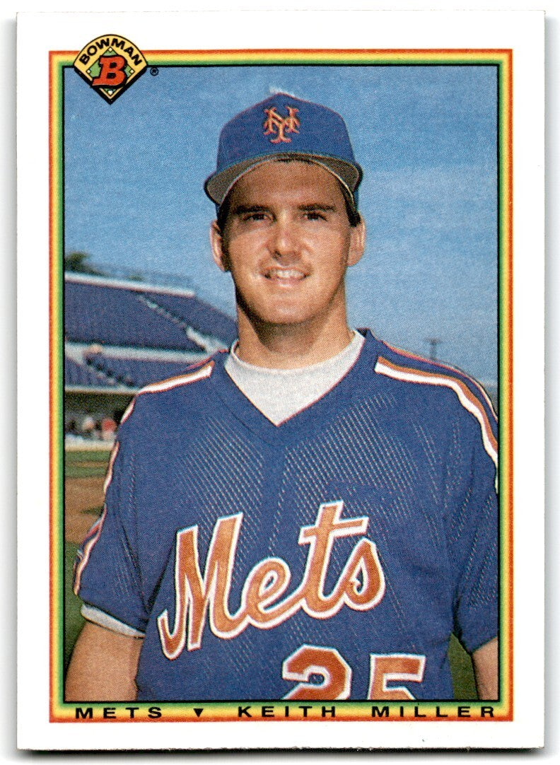 1990 Bowman Baseball Card Keith Miller New York Mets #136