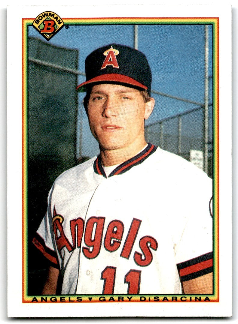 1990 Bowman Baseball Card Gary DiSarcina Rookie California Angels #290