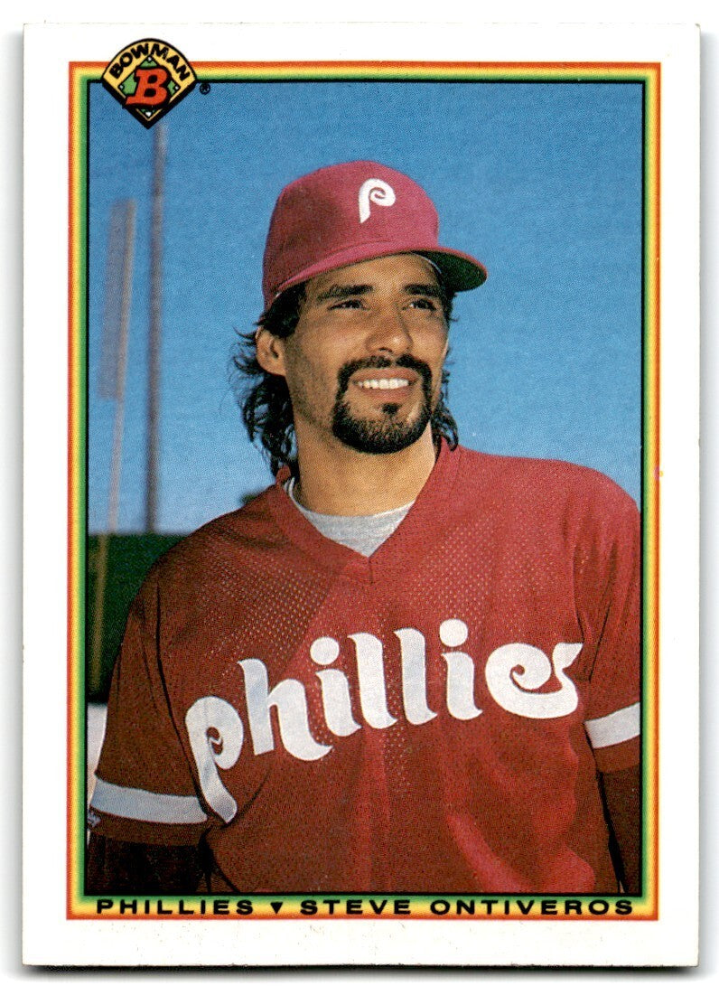 1990 Bowman Baseball Card Steve Ontiveros Philadelphia Phillies #145