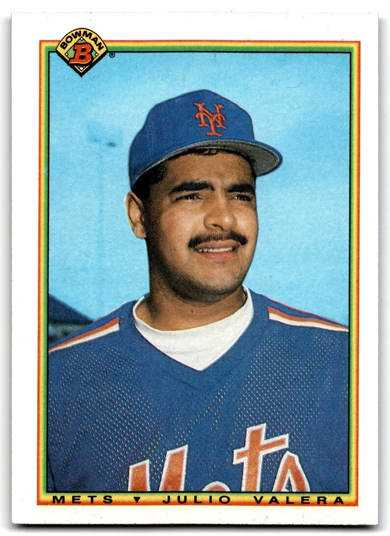 1990 Bowman Baseball Card Julio Valera Rookie New York Mets #123