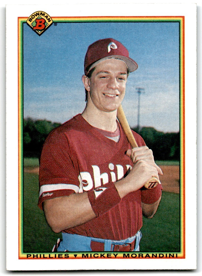 1990 Bowman Baseball Card Mickey Morandini Philadelphia Phillies #153