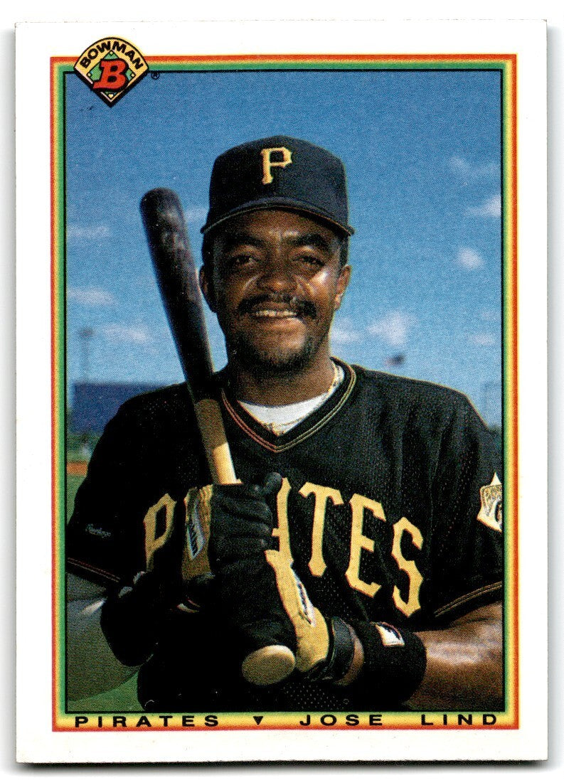 1990 Bowman Baseball Card Jose Lind Pittsburgh Pirates #170