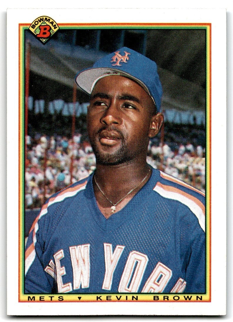 1990 Bowman Baseball Card Kevin Brown Rookie New York Mets #127