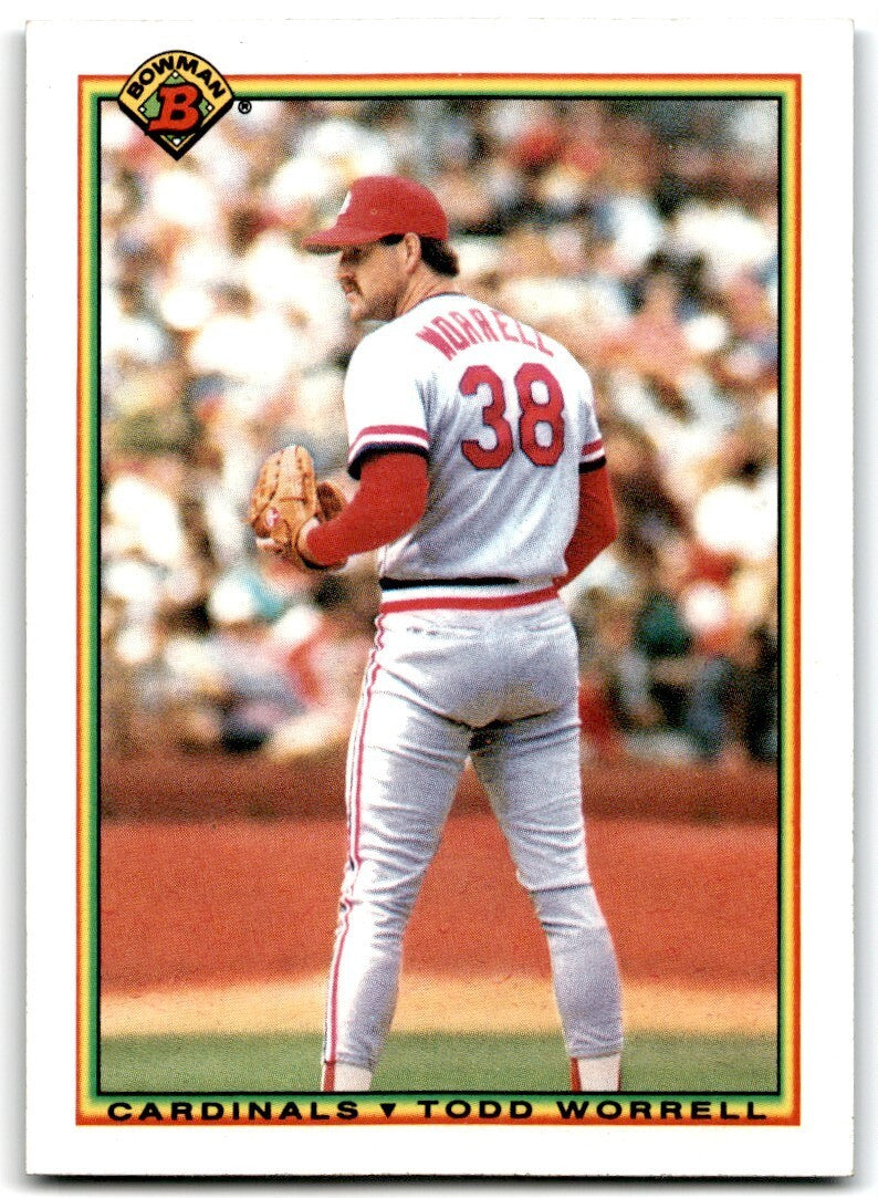 1990 Bowman Baseball Card Todd Worrell St. Louis Cardinals #185