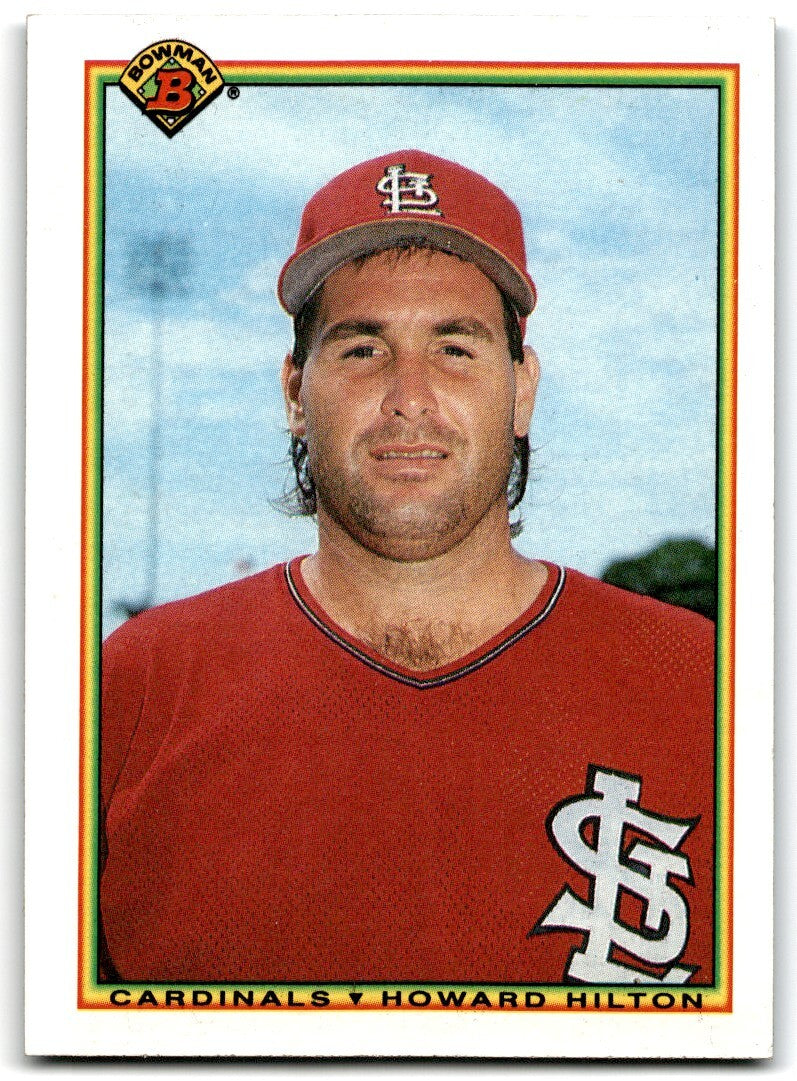 1990 Bowman Baseball Card Howard Hilton St. Louis Cardinals #189