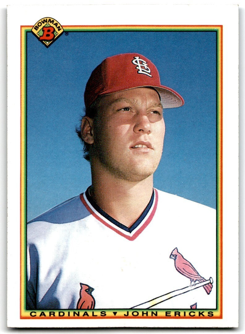 1990 Bowman Baseball Card John Ericks St. Louis Cardinals #190