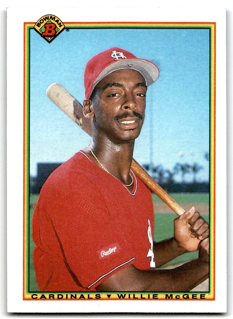 1990 Bowman Baseball Card Willie McGee St. Louis Cardinals #194
