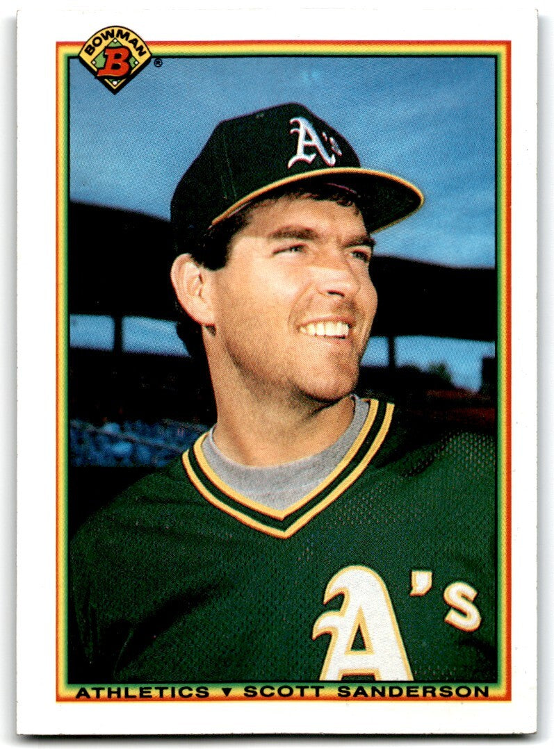 1990 Bowman Baseball Card Scott Sanderson Oakland Athletics #447