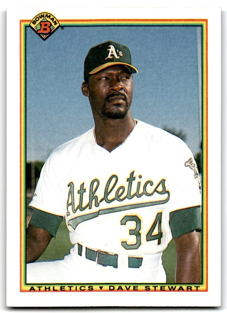 1990 Bowman Baseball Card Dave Stewart Oakland Athletics #449