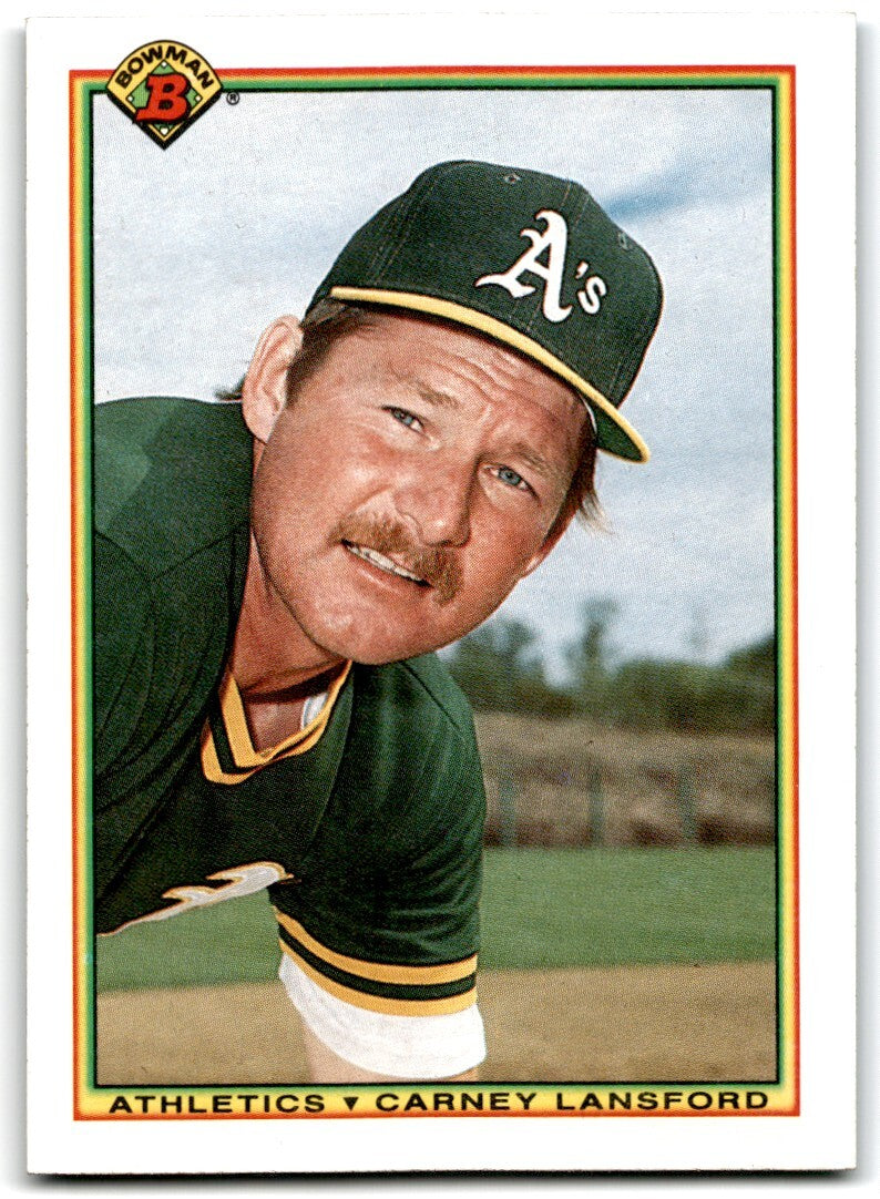 1990 Bowman Baseball Card Carney Lansford Oakland Athletics #452