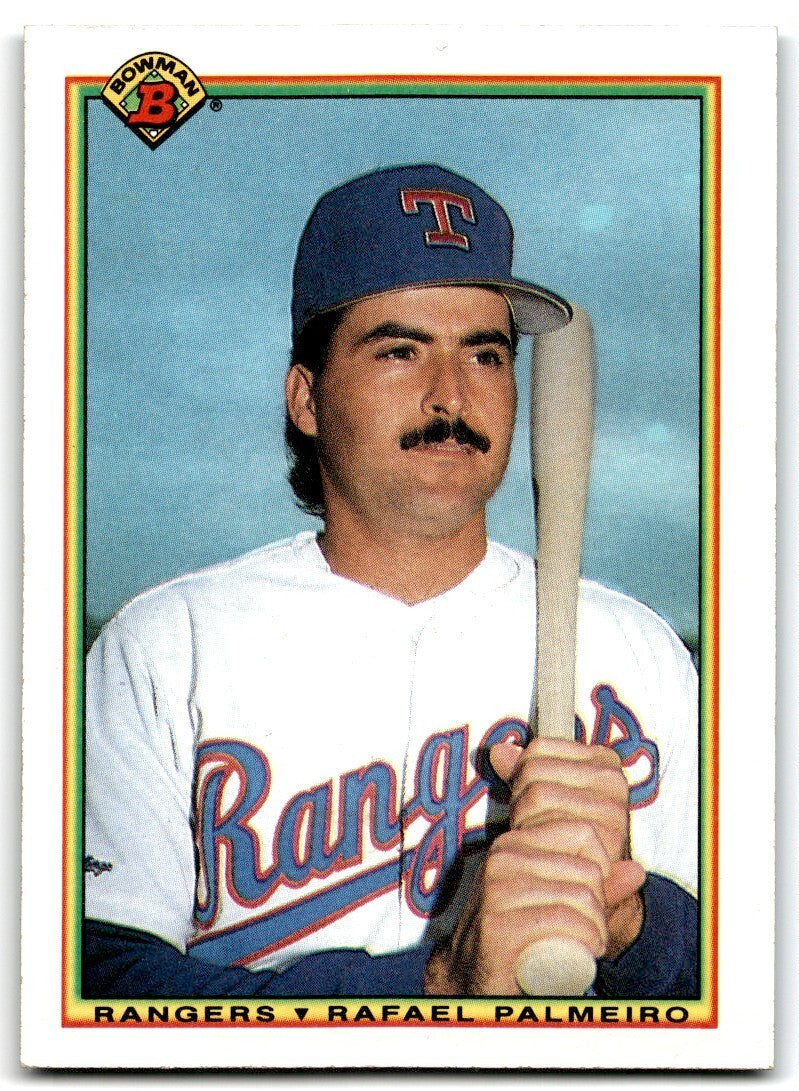 1990 Bowman Baseball Card Rafael Palmeiro Texas Rangers #496