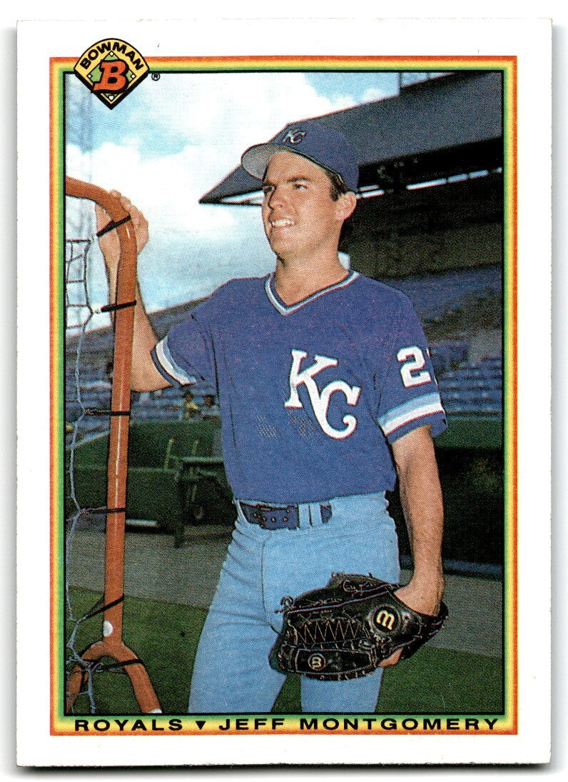 1990 Bowman Baseball Card Jeff Montgomery Kansas City Royals #370