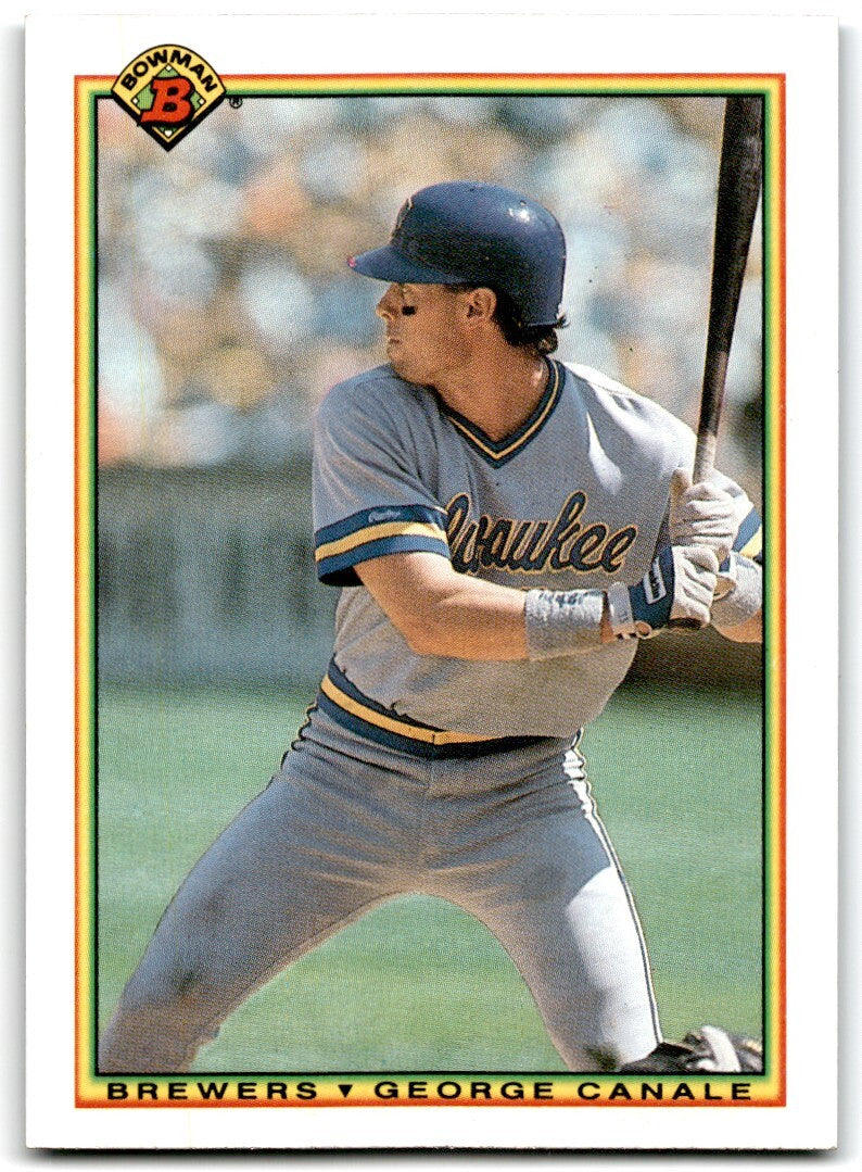 1990 Bowman Baseball Card George Canale Rookie Milwaukee Brewers #392