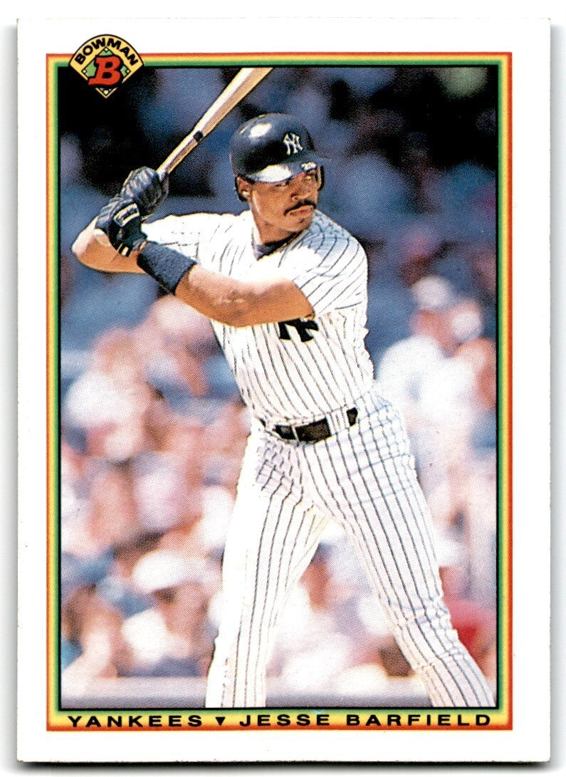 1990 Bowman Baseball Card Jesse Barfield New York Yankees #433