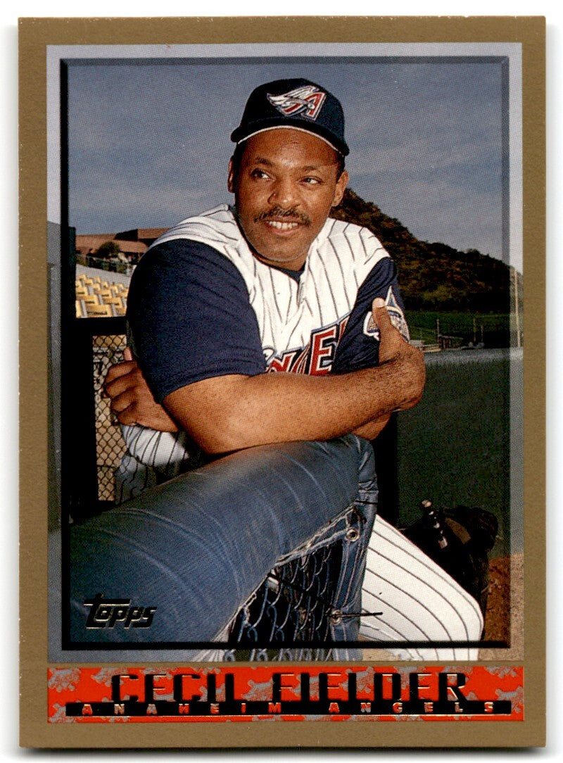 1998 Topps Baseball Card Cecil Fielder Anaheim Angels #374