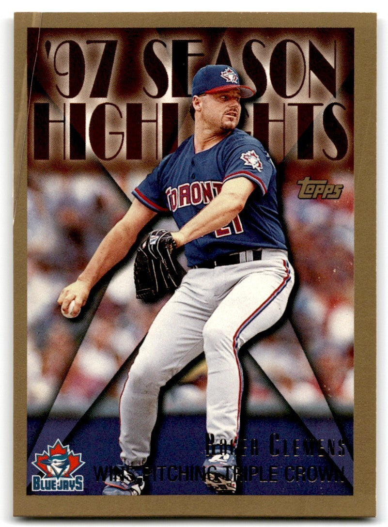 1998 Topps Baseball Card Roger Clemens Toronto Blue Jays #475