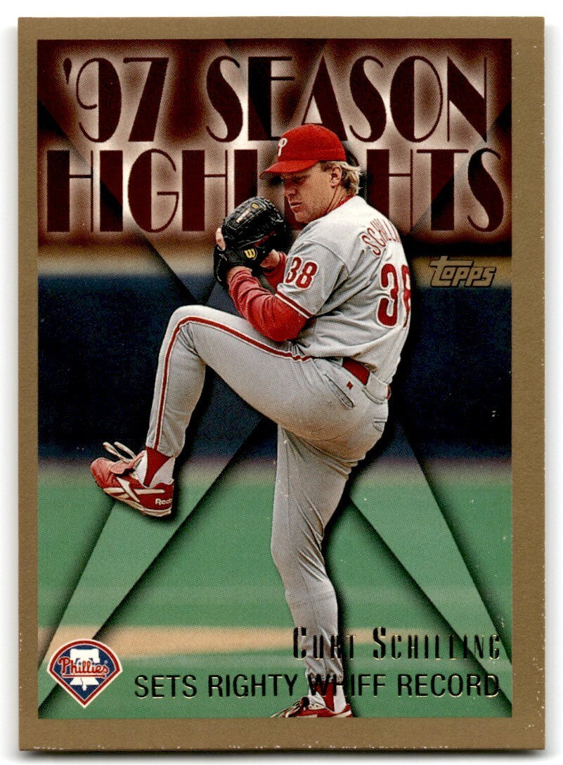 1998 Topps Baseball Card Curt Schilling c Philadelphia Phillies #476
