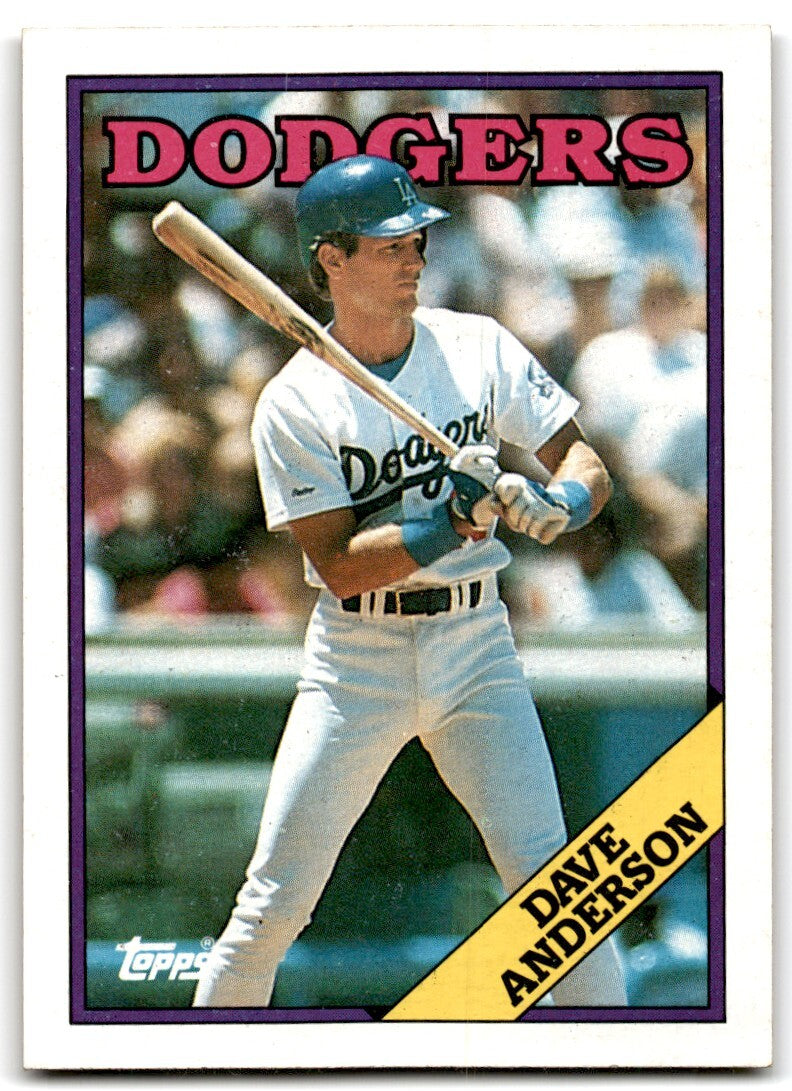 1988 Topps Baseball Card Dave Anderson Los Angeles Dodgers #456