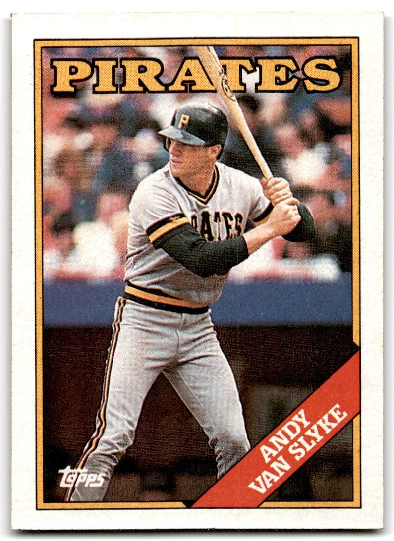 1988 Topps Baseball Card Andy Van Slyke Pittsburgh Pirates #142