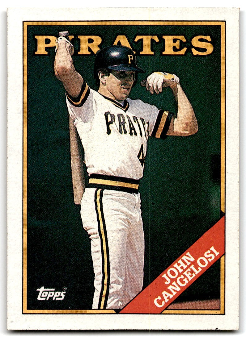 1988 Topps Baseball Card John Cangelosi Pittsburgh Pirates #506