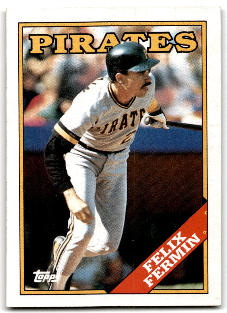 1988 Topps Baseball Card Felix Fermin Pittsburgh Pirates #547