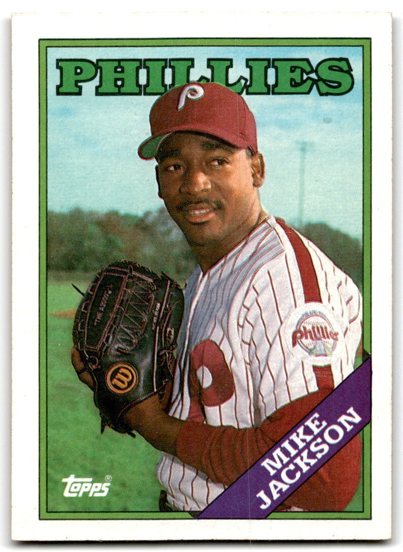 1988 Topps Baseball Card Mike Jackson Rookie Philadelphia Phillies #651
