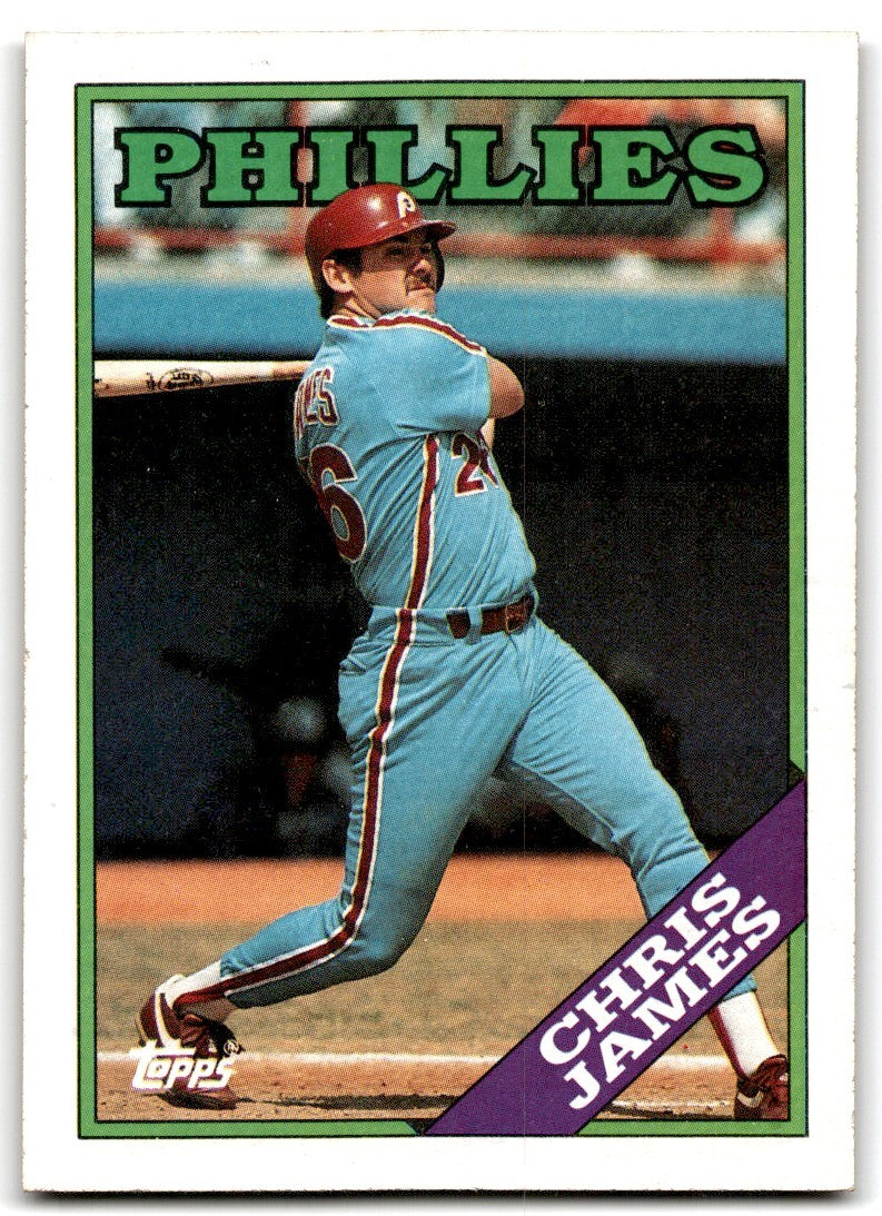 1988 Topps Baseball Card Chris James Philadelphia Phillies #572